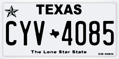 TX license plate CYV4085