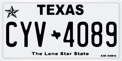 TX license plate CYV4089