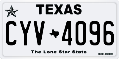 TX license plate CYV4096