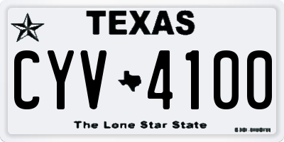TX license plate CYV4100