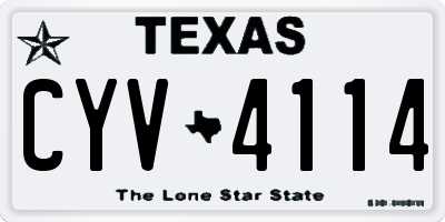 TX license plate CYV4114