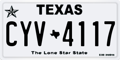 TX license plate CYV4117