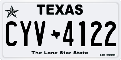 TX license plate CYV4122