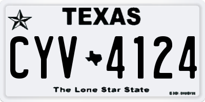 TX license plate CYV4124