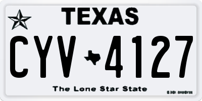 TX license plate CYV4127