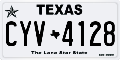 TX license plate CYV4128