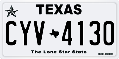 TX license plate CYV4130