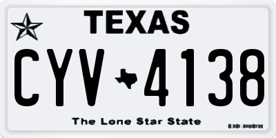 TX license plate CYV4138