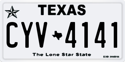 TX license plate CYV4141