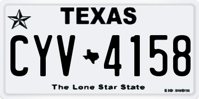 TX license plate CYV4158