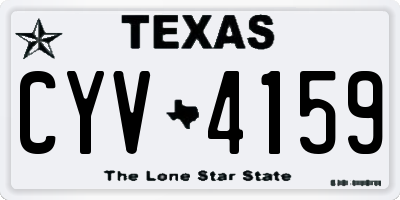 TX license plate CYV4159