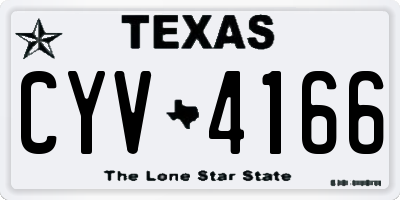 TX license plate CYV4166