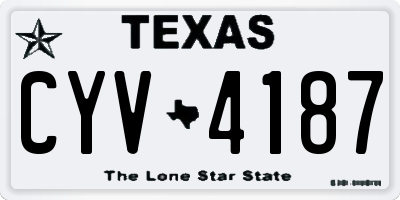 TX license plate CYV4187