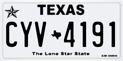TX license plate CYV4191