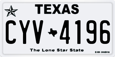 TX license plate CYV4196