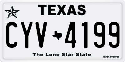 TX license plate CYV4199