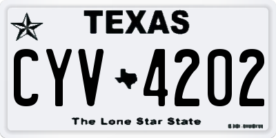 TX license plate CYV4202