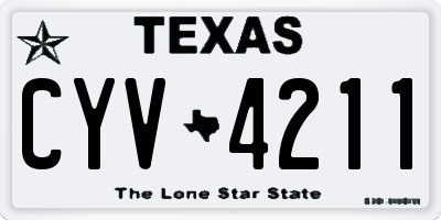 TX license plate CYV4211