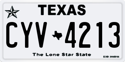TX license plate CYV4213