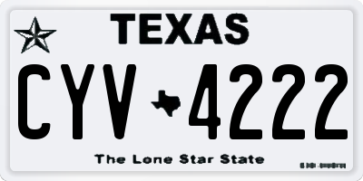 TX license plate CYV4222