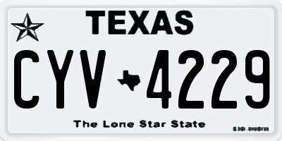 TX license plate CYV4229