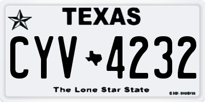 TX license plate CYV4232