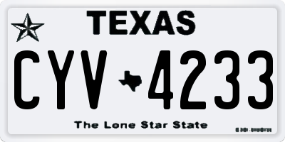 TX license plate CYV4233