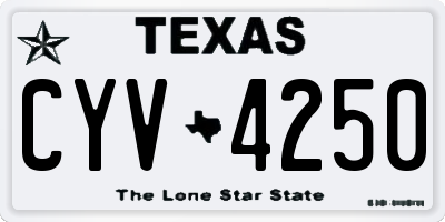 TX license plate CYV4250