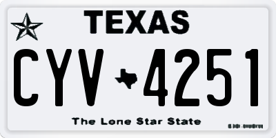TX license plate CYV4251