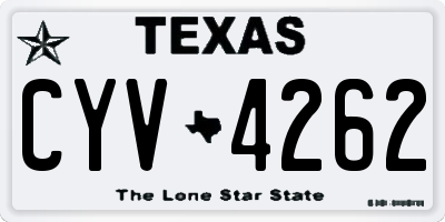 TX license plate CYV4262