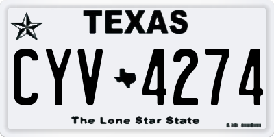 TX license plate CYV4274