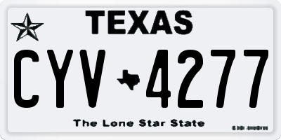 TX license plate CYV4277