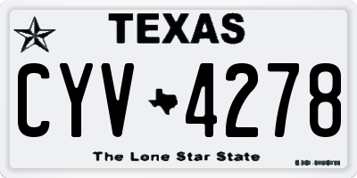TX license plate CYV4278