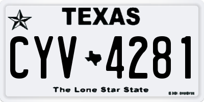TX license plate CYV4281