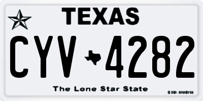 TX license plate CYV4282