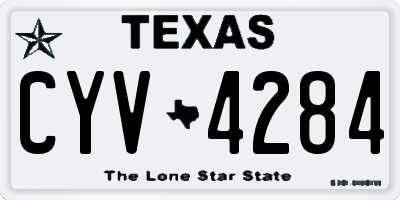 TX license plate CYV4284
