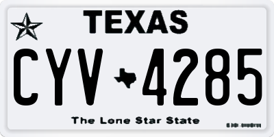 TX license plate CYV4285