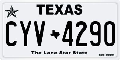 TX license plate CYV4290