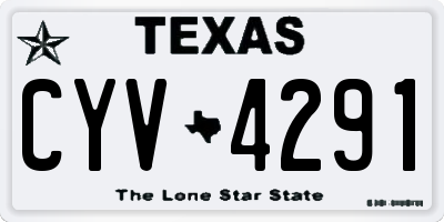 TX license plate CYV4291