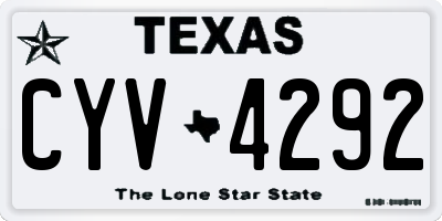 TX license plate CYV4292