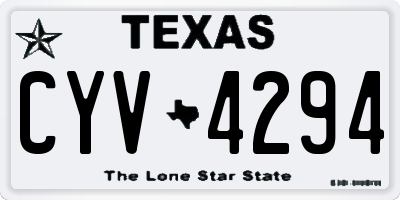 TX license plate CYV4294