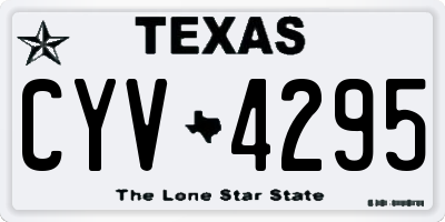 TX license plate CYV4295