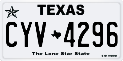 TX license plate CYV4296