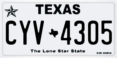 TX license plate CYV4305