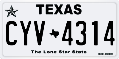 TX license plate CYV4314