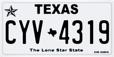 TX license plate CYV4319