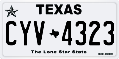 TX license plate CYV4323