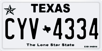 TX license plate CYV4334