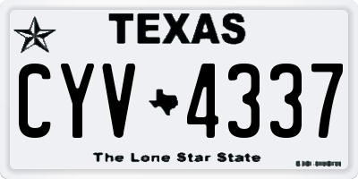 TX license plate CYV4337