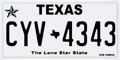 TX license plate CYV4343